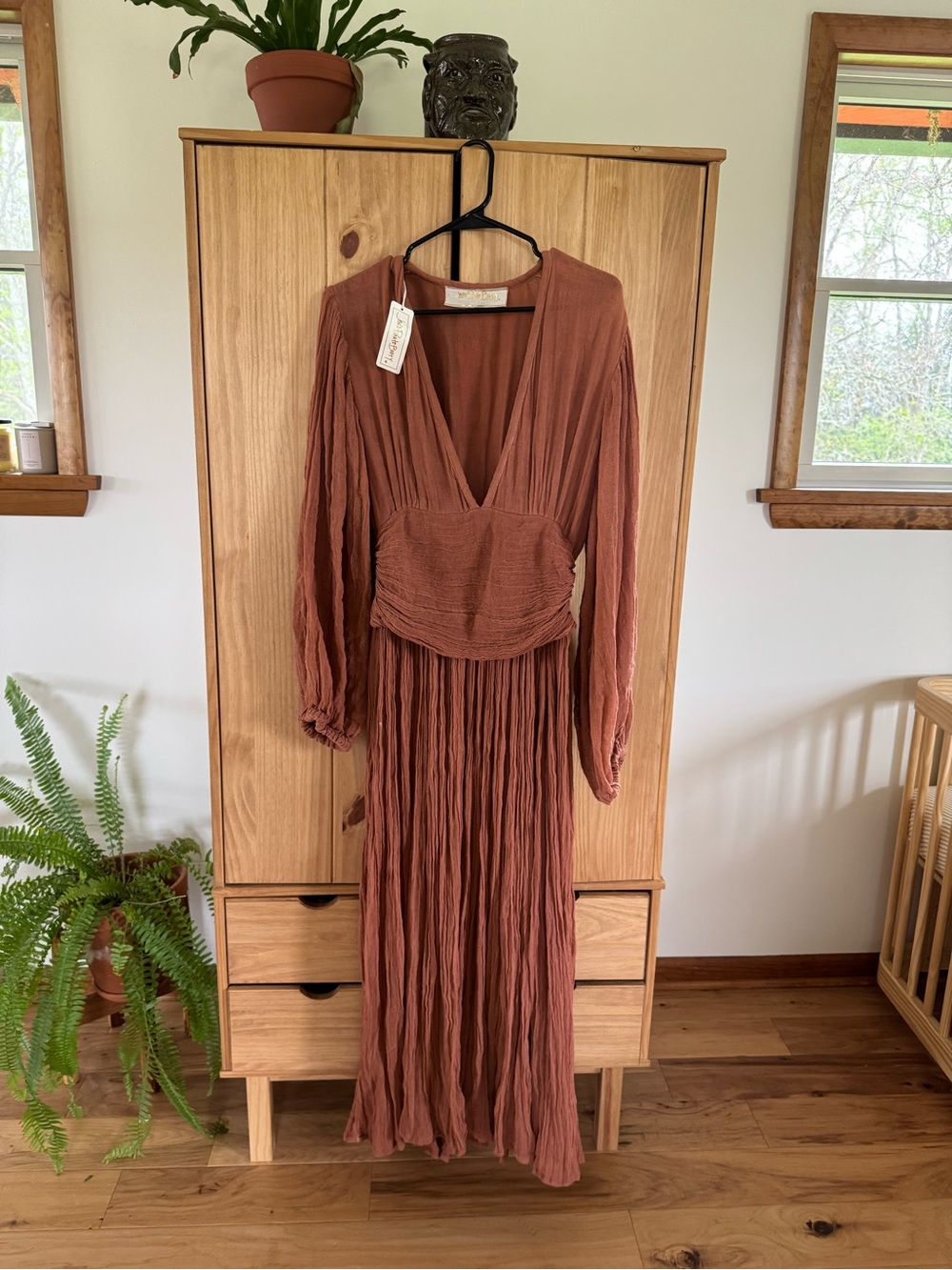 Jen's Pirate Booty Rust Maxi Dress with Deep V